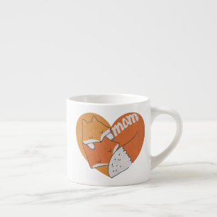Tasse Expresso Mère Fox et bébé Fox amour