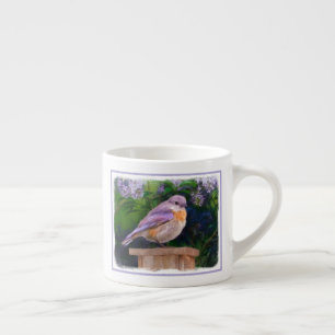 Tasse Expresso Merlebleu oriental dans la neige - Photographie or