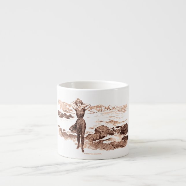 Tasse Expresso Mermaid Beach Gibson Girl Victorian Antique (Devant)