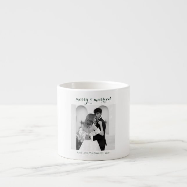 Tasse Expresso Merry & Married - Personalized Newlywed Christmas  (Devant)
