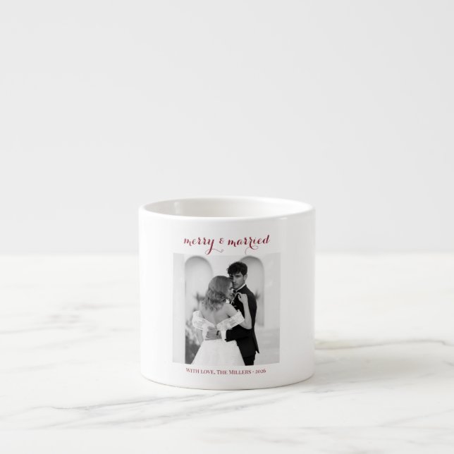 Tasse Expresso Merry & Married - Personalized Newlywed Christmas  (Devant)