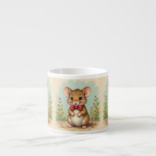 Tasse Expresso Mignon petite souris adorable avec cravate