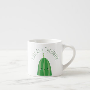Tasse Expresso Mignonne comme un concombre amusant Kawaii Cutecum
