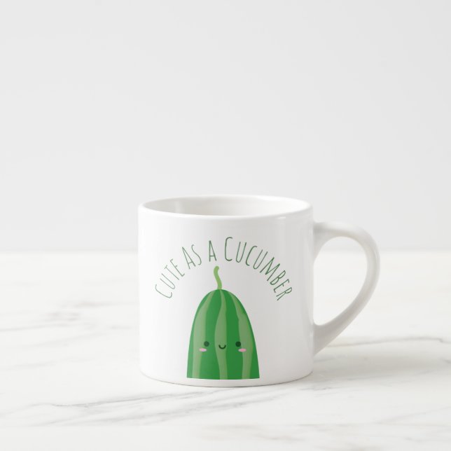 Tasse Expresso Mignonne comme un concombre amusant Kawaii Cutecum (Droite)