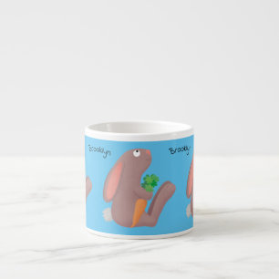 Tasse Expresso Mignons lapin lapin lapin assis avec dessin de car
