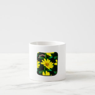 Tasse Expresso Modèle floral jaune vif
