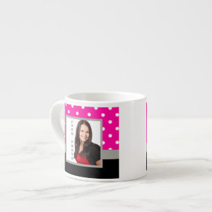 Tasse Expresso Modèle photo à points Polka rose