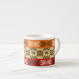 Tasse Expresso Modèle rayé tribal africain ethnique