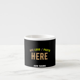 TASSE EXPRESSO MODERNE ET MODERNE PERSONNALISABLE NOIR VÉRIFIÉ