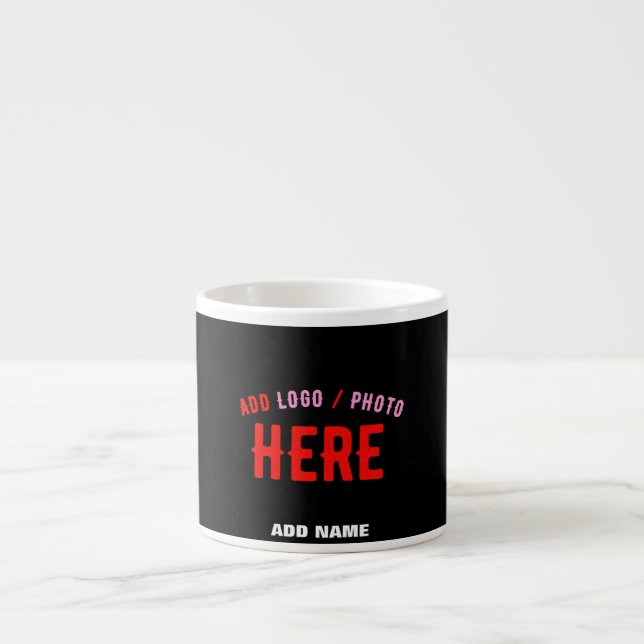 TASSE EXPRESSO MODERNE ET MODERNE PERSONNALISABLE NOIR VÉRIFIÉ (Devant)