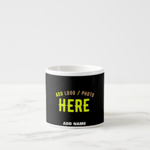 TASSE EXPRESSO MODERNE ET MODERNE PERSONNALISABLE NOIR VÉRIFIÉ