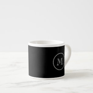 Tasse Expresso Monogramme Couleur noir initial haut de gamme