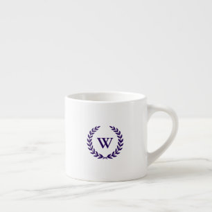 Tasse Expresso Monogramme Elegant Marine Bleu Classique Espresso 