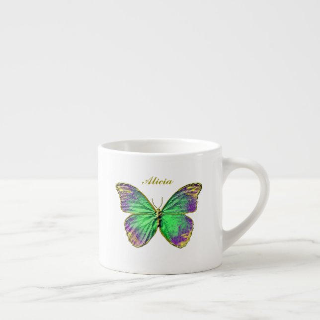 Tasse Expresso Monogramme Emerald Purple Butple Espresso Mug (Droite)