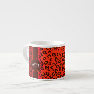 Tasse Expresso Monogramme empreinte de léopard café expresso mug