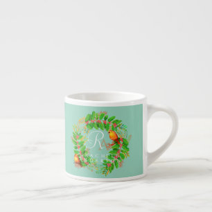 Tasse Expresso Monographie de Noël Lumière Turquoise