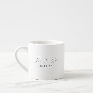 Tasse Expresso Monsieur et Madame Date personnalisé Élégant Maria