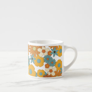 Tasse Expresso Motif à fleurs rétro coloré