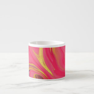 Tasse Expresso motif abstrait rose