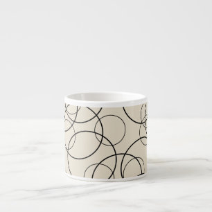 Tasse Expresso Motif anneau noir sur beige