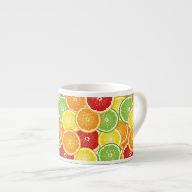Tasse Expresso Motif avec des agrumes (Devant droit)