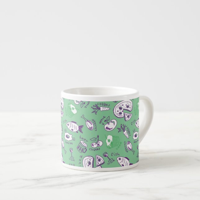 Tasse Expresso Motif avec la nourriture (Devant droit)