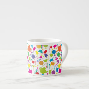 Tasse Expresso Motif avec la substance de cuisine colorée