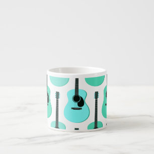 Tasse Expresso Motif bleu de guitares acoustiques