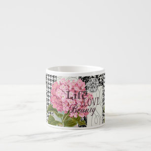 Tasse Expresso Motif Damas Décor Floral Joli