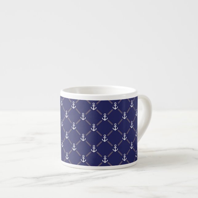 Tasse Expresso Motif d'Ancre (Devant droit)