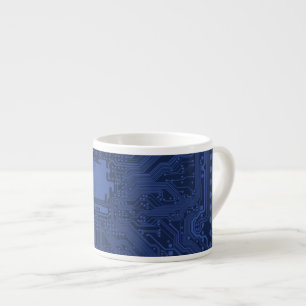 Tasse Expresso Motif de carte mère Geek bleu