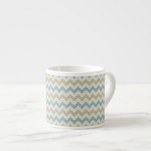 Tasse Expresso Motif de Chevron sur la texture de toile