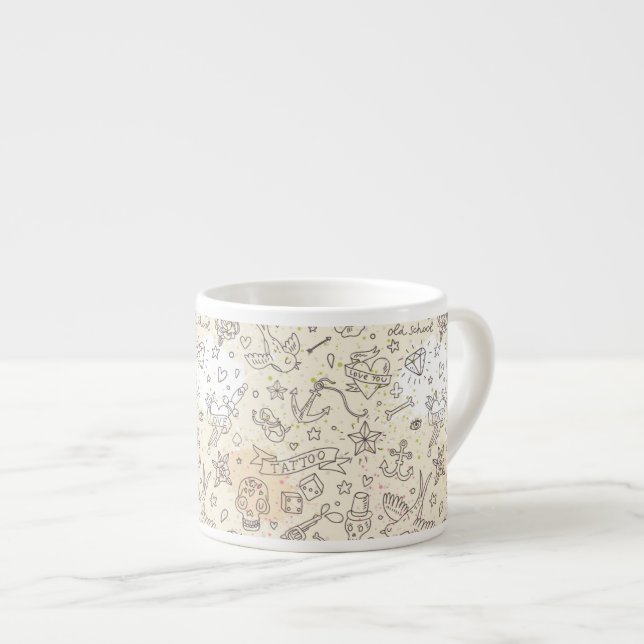 Tasse Expresso Motif de concept de tatouage (Devant droit)