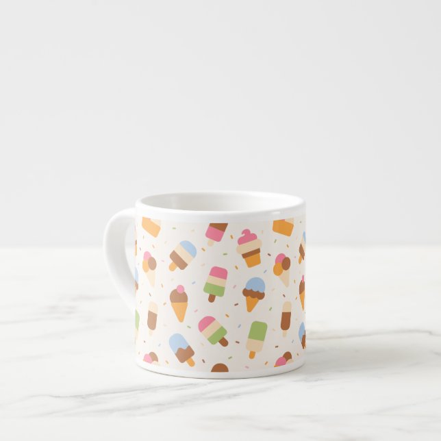 Tasse Expresso Motif de crème glacée, cône de crème glacée, Popsi (Devant gauche)