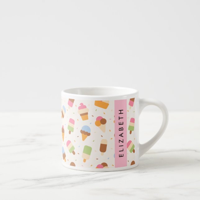 Tasse Expresso Motif de crème glacée, cône de crème glacée, Votre (Droite)
