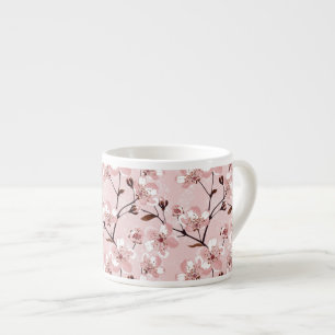 Tasse Expresso Motif de fleurs de fleurs de cerisier