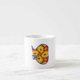 Tasse Expresso Motif de fleurs d'or