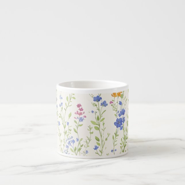Tasse Expresso Motif de fleurs sauvages (Devant)