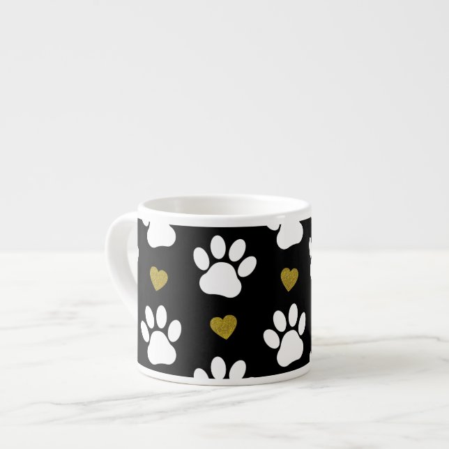 Tasse Expresso Motif De Pâtes, Pâtes De Chien, Pâtes Blanches, Co (Devant gauche)