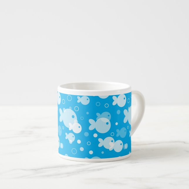 Tasse Expresso motif de poissons (Devant droit)