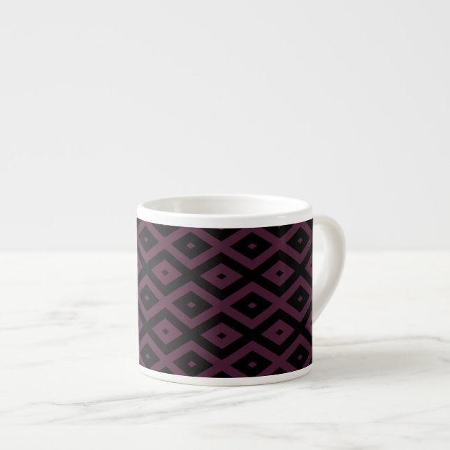 Tasse Expresso Motif de prune et de diamant noir (Devant droit)