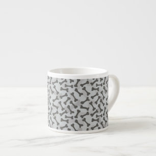Tasse Expresso Motif de texture osseuse en niveaux de gris