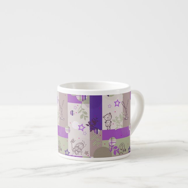 Tasse Expresso Motif d'édredon de bébé (Devant droit)