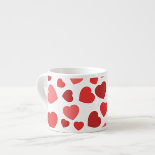 Tasse Expresso Motif Des Coeurs, Coeurs Rouges, Motif Des Coeurs