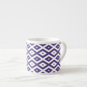 Tasse Expresso Motif diamant ultra violet et blanc