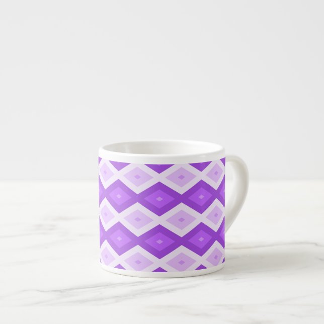 Tasse Expresso Motif diamant violet clair (Devant droit)