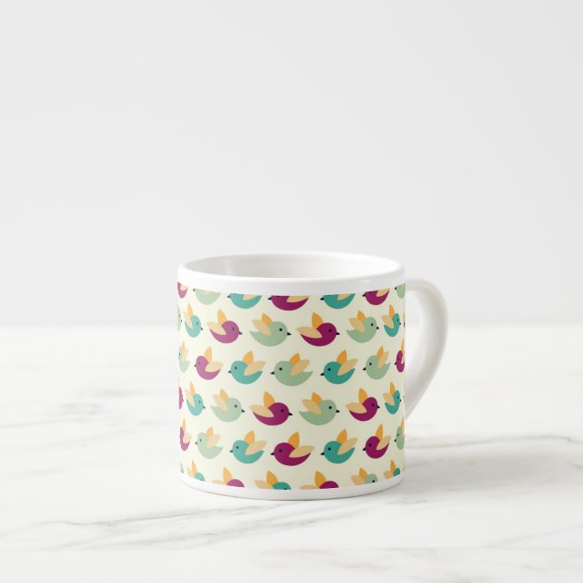 Tasse Expresso Motif d'oiseaux (Devant droit)
