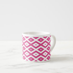 Tasse Expresso Motif en diamant rose et blanc