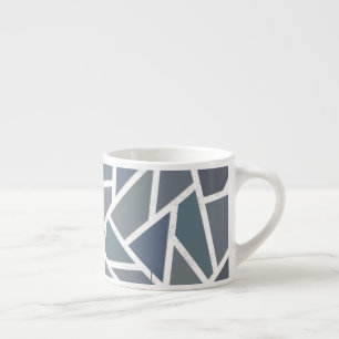 Tasse Expresso Motif en mosaïque gris bleu