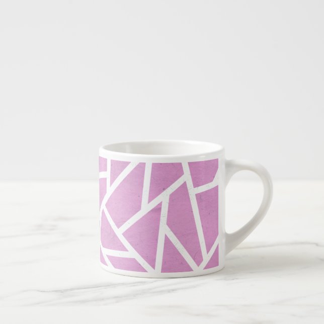 Tasse Expresso Motif en mosaïque rose et blanc (Droite)